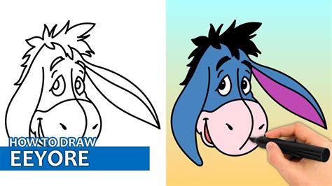 How To Draw Eeyore Easy Drawing Tutorial Youtube