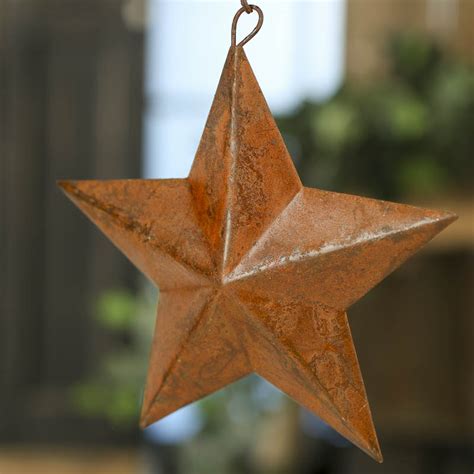 Mini Primitive Rustic Metal Barn Star Christmas Ornaments Christmas