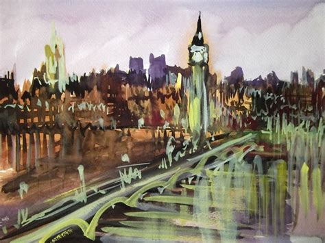 Abstractcityoflondonpainting Watercolour Paintings Original