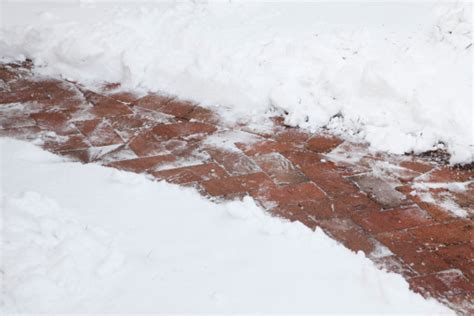 Shoveled Brick Path In Deep Snow Stock Photo Download Image Now