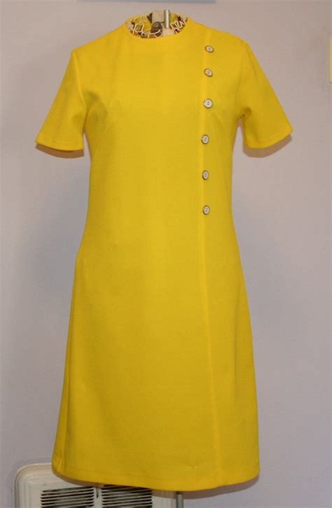 Vintage 1960s Yellow Dress Gem