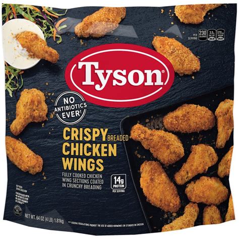 Tyson Fully Cooked Crispy Breaded Chicken Wings Chicken Wing Sections