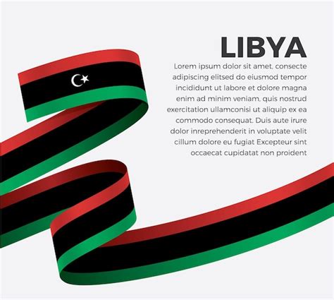 Premium Vector Libya Ribbon Flag Vector Illustration On A White