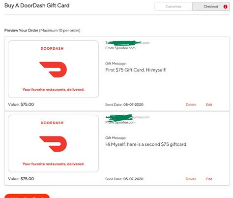 Gift cards customers can buy doordash gift cards from local retailers or on the company's website. Free $10 DoorDash Gift Card with a $75 Gift Card Purchase