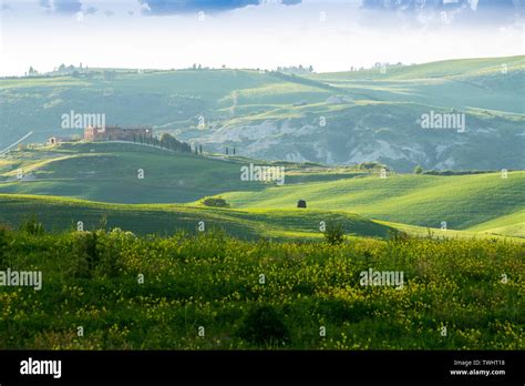 Val Dorcia Landscape In Spring Hills Of Tuscany Val Dorcia Siena