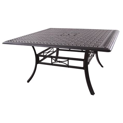 Capri 9 Piece Cast Aluminum Patio Dining Set W 60 Inch Square Table By