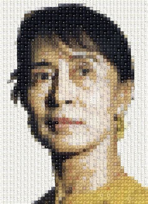 Celebrity Mosaic Portraits Made From Recycled Keyboard Keys 6