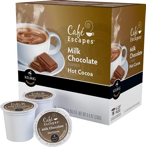 Café Escapes Milk Chocolate Hot Chocolate K Cup Pods 16 Pack Multi