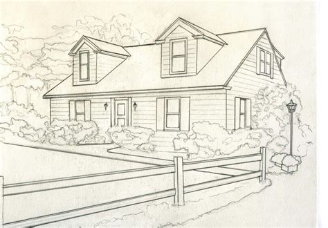 House Drawing House Drawing Architecture Drawing Art Drawings