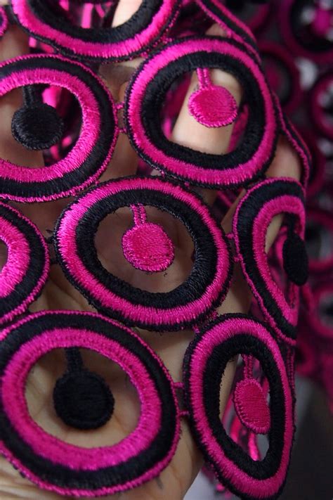 Pink Fuschia Guipure Lace Fabric Border Trim Applique Etsy