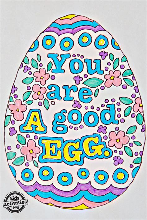 Our egg dye recipe only has three ingredients: Free Kids Easter Egg Doodle Coloring Pages