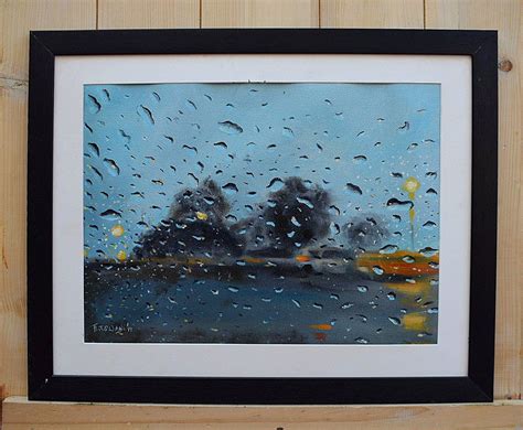 Raindrop Painting Original Oil Painting Wall Decor Nature Etsy