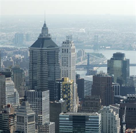 Aerial Of Lower Manhattan Buildings Stock Image Image Of Overview