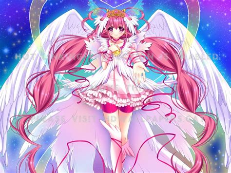 Cute Anime Ribbons Wings Pink Hair Girl Hd Wallpaper 1339860