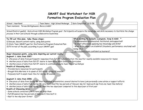 17 Examples Smart Goals Worksheet For Students