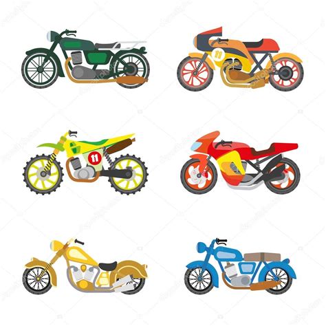 Set Of Motorcycles Icons Stock Vector Image By ©sonulkaster 126482096