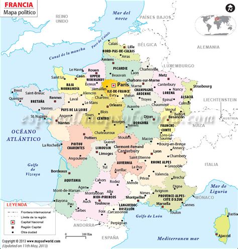 Mapa De Francia Mapa Físico Geográfico Político Turístico Y Temático