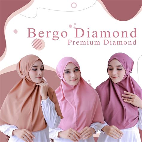 Bergo Maryam polos khimar Instan kerudung tali jilbab diamond bergo