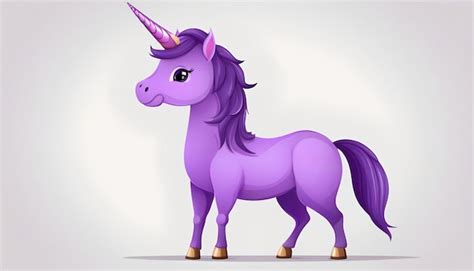 Premium Ai Image Cute Purple Unicorn In Standing Position On White