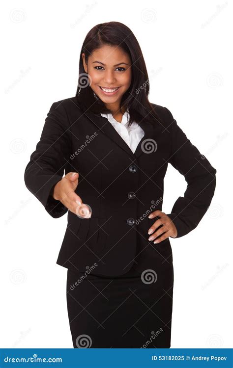 Business Woman Extending Her Hand To Handshake Stock Image Image Of