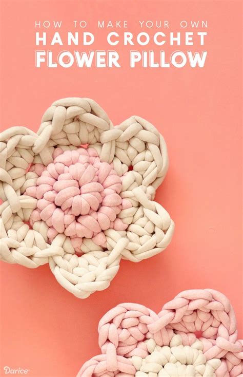 How To Hand Crochet Chunky Flower Pillow Pattern Darice Flower