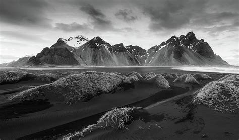 Icelandic Mountain Landscape Vestrahorn Black Mountains Iceland