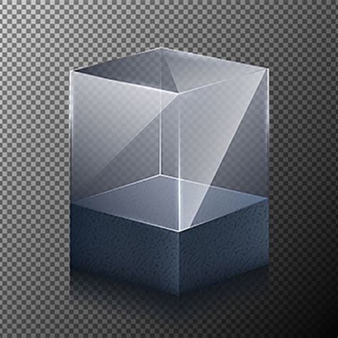 Vector Illustration Of A Realistic Transparent Glass Cube Isol Cube