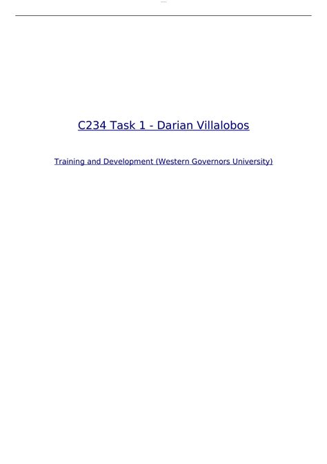 C234 Task 1 Workforce Planning C234 Task 1 Workforce Planning