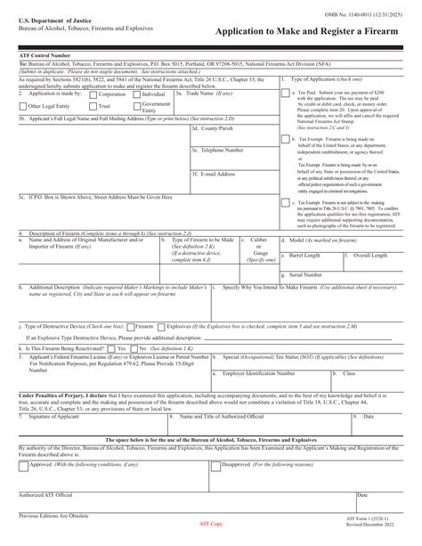 Atf Form 5320 20 Fill Out Sign Online And Download Fi