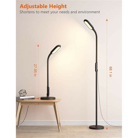 Adjustable Led Floor Lamp Light Reading Home Office Dimmable Swing Arm
