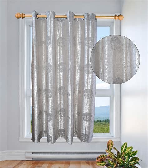 Non Brand Silver Detailed Panel 66 X 72 Inch Drop Curtain Pair