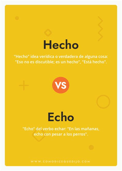 Hecho O Echo Cómo Se Escribe Y Diferencias ¿cómo Dice Que Dijo
