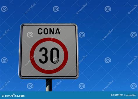Road Sign 30 Kmh Stock Image Image Of Slovenia Cona 23399201