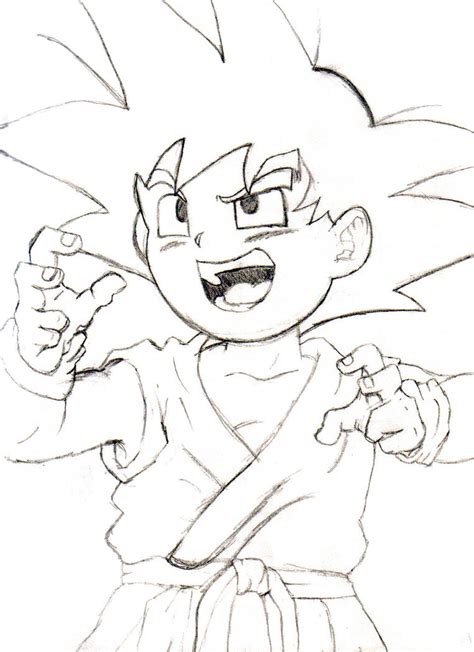Kid Goku Sketch By Whereishwonderland On Deviantart