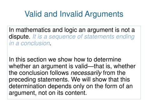 Ppt Valid And Invalid Arguments Powerpoint Presentation Free