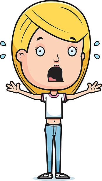 Blonde Girls Crying Clip Art Illustrations Royalty Free Vector