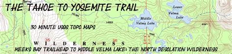 Topo Map North Desolation Wilderness Meeks Bay Middle Velma Lake