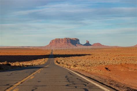 Arizona Us Route 163 And Monument Valley Landscape Stock Photo