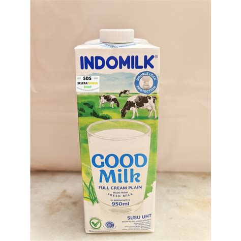 Jual Sds Susu Indomilk Uht Full Cream Plain 950 Ml Indonesia Shopee Indonesia
