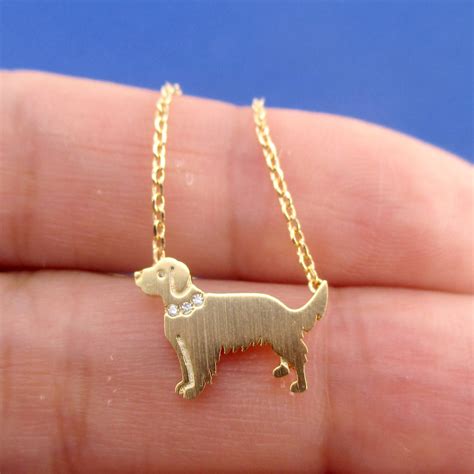 Golden Retriever Dog Shaped Pendant Necklace Ts For Dog Lovers