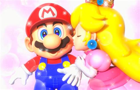 Peach Kisses Mario On The Cheek By Goldsilverbros300 On Deviantart