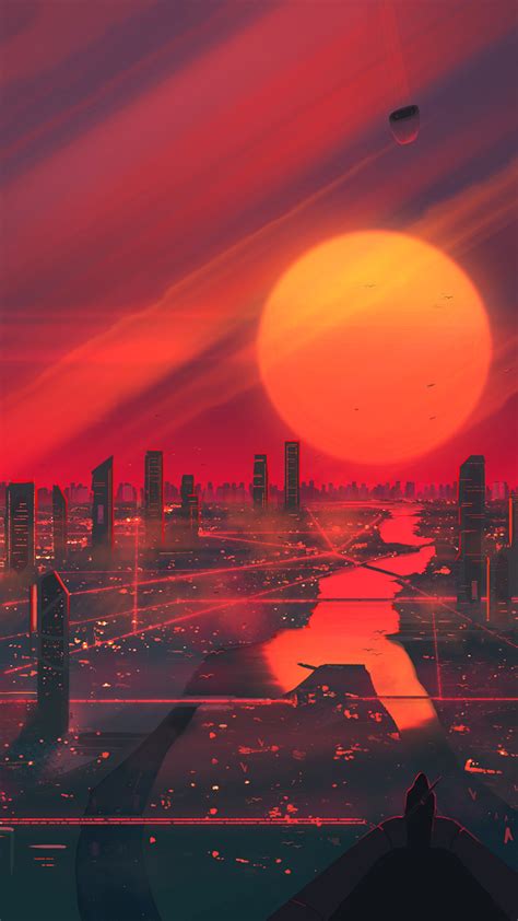 Sunset Sci Fi City Digital Art 4k Hd Wallpaper Rare Gallery