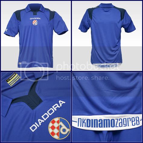 The upper chequers panel is the mirrored image of the skyline at the bottom of the shirt. NK Dinamo Zagreb Diadora 2009/10 Home, Away and Third Kits ...