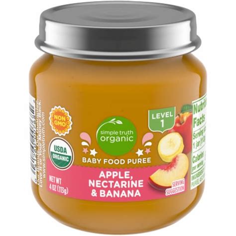 Simple Truth Organic Apple Nectarine And Banana Stage 1 Baby Food Jar