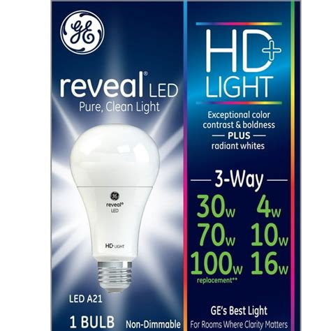 Ge Lighting Reveal Hd Led 3 Way 16 Watt 100 Watt Replacement 1140