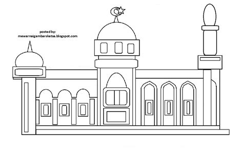 Kumpulan gambar hitam putih bw untuk diwarnai freewaremini. Mewarnai Gambar: Mewarnai Gambar Sketsa Masjid 11