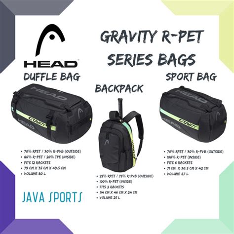 Jual Tas Tenis Head Gravity R Pet Series Duffle Sport Bag Backpack