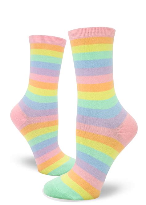 Pastel Rainbow Striped Socks Modsocks Novelty Socks