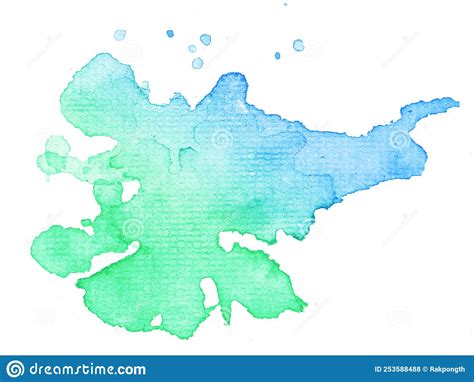 Abstract Blue Green Water Color On White Background The Color