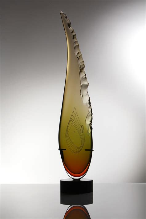 James Devereux Clovis In Amber Glass Aluminium Base Glass Artwork Glass Art Sculpture